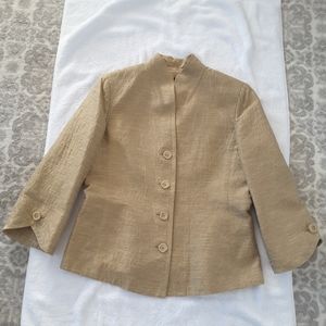 Dana Buchman, Ladies, Gold, Silk Jacket, Size 12.